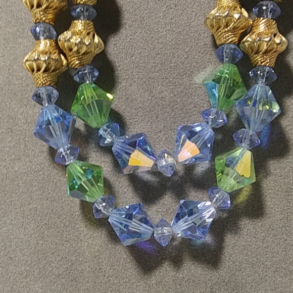 Vintage Swarovski Necklace Blue Green - Picture 2 of 2
